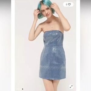 Urban Renewal Blue Strapless Dress